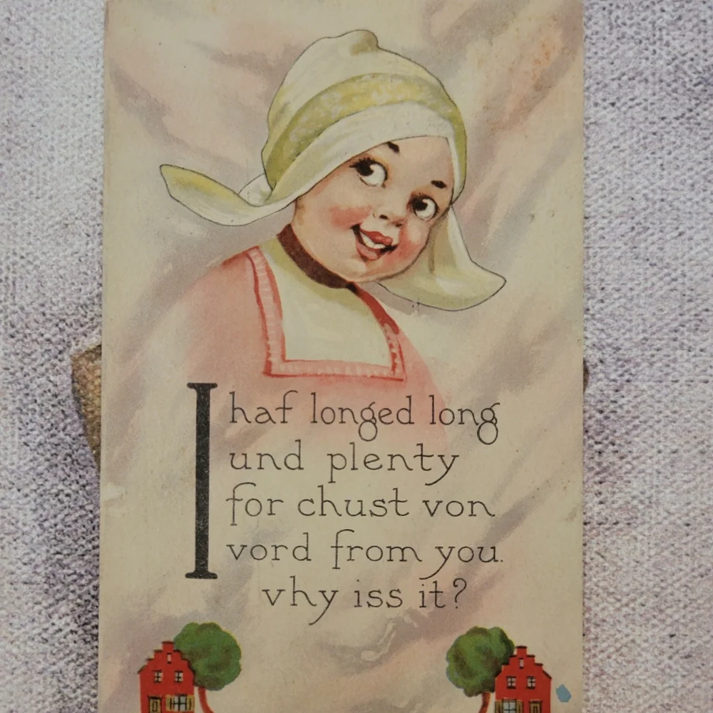 Antique Postcards ~ Early 1900's ~ Dutch Girl ~ Birthday ~ Valentine Hearts